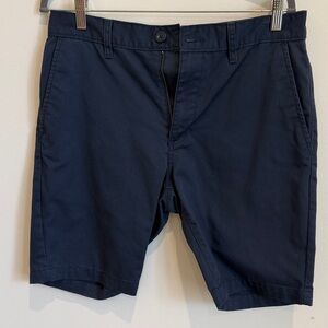 RVCA Men's Dark Blue Flat Front Shorts
